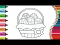 How to Color an Easter Basket Step by Step for Kids Easter Drawings Easter Coloring Pages