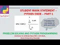 Python Program for Student Mark Statement GPA Formula and Calculation Part 1 GE3151 Tamil