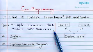 Multiple Inheritance in c Learn Coding