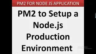 PM2 to Setup a Node js Production Environment node js deployment