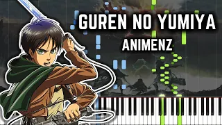 Download [Animenz] Guren no Yumiya - Attack on Titan OP1 Piano Tutorial || Synthesia MP3