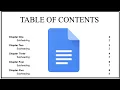 How To Create A Table Of Contents In Google Docs