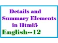 Details and Summary Elements in Html5 in English-vlr training