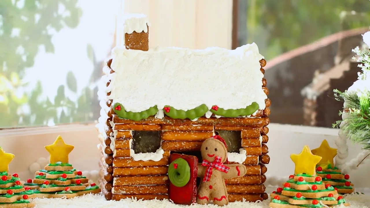 How to Make a Gingerbread House Log Cabin (No Kit Required) - Gemma