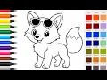 Fox Coloring for Kids Learn Colors with a Cute Fox Easy Coloring Pages for kids toddlers