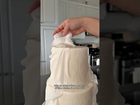 Edible fabric wedding cake π± #cakedecorating #shorts