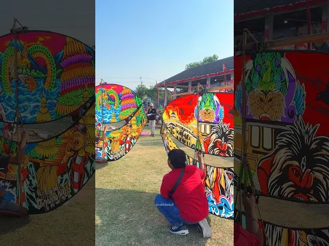 Layangan motif tradisional hancur di festival #layangan #kite #festival #kreatif #kopdarlayangan