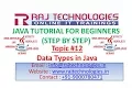 Java tutorial for Beginners 12 Data Types in Java Raj Technologies