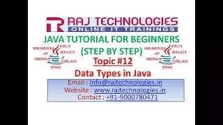 Java tutorial for Beginners 12 Data Types in Java Raj Technologies