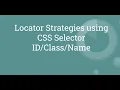 Selenium WebDriver JAVA Locator Strategies CSSSelectors Tutorial 5