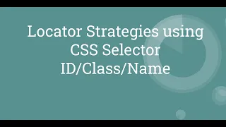 Selenium WebDriver JAVA Locator Strategies CSSSelectors Tutorial 5