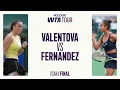 Lagu Tereza Valentova vs. Leylah Fernandez | 2025 Osaka Final | WTA Match Highlights