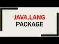 java lang Package
