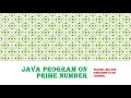 Java Program on Prime Number Count of Prime numbers and Prime numbers between given range