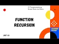 10 C Programming from Zero to Hero Function Recursion