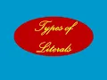 Types of Literals in Java - Must Watch