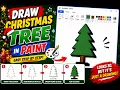 Christmas Tree Drawing in MS Paint ll Easy and Simple Christmas Tree Drawing in MS Paint