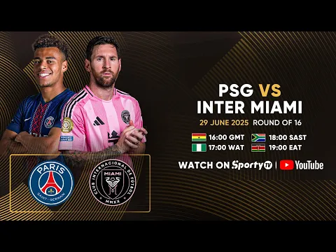 Video Thumbnail: LIVE | PSG vs Inter Miami | Round of 16 | FIFA CLUB WORLD CUP | SportyTV