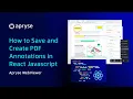 How to Save and Create PDF Annotations in React Javascript Apryse WebViewer