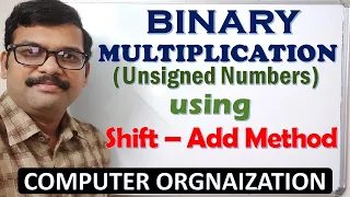 BINARY MULTIPLICATION USING SHIFT - ADD METHOD Unsigned Number COMPUTER ORGANIZATION