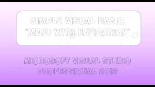 Simple Menu with Navigation Program using Visual Basic