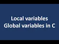 Local and Global variables in C