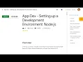 App Dev Setting up a Development Environment Node js