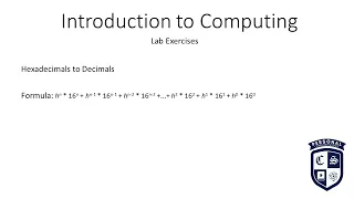 Introduction to Computing with Java - Lab Task Hex to Decimal Conversion