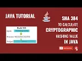 SHA 384 To Calculate Cryptographic Hashing Value in Java Java Tutorial
