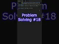 Problem solving question of