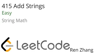 Leetcode 415 Add Strings