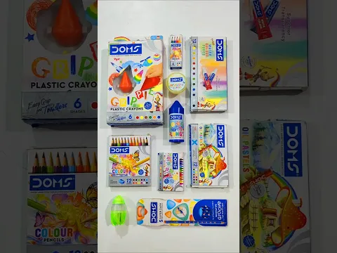 Fantastic Doms Stationery Items, Plastic Crayons, Water Colour tube, oil pastels #doms #backtoschool