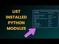 How to List Installed Python Modules and Create a Requirements txt File Python Virtual Environment