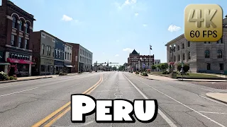 Driving Around Small Town Peru Indiana in 4k