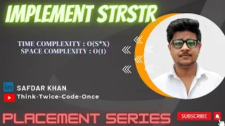 ImplementStrStr String Java GFG Leetcode PlacementPreparationSeries FullExplanationWithCode Safdar