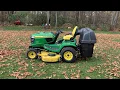 John Deere x739 Garden Tractor Bagger Make Fall Leaf Clean-Up Easy Material Collection System MCS