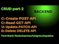 CRUD Full Stack App API using Node Express Sequelize PostgreSQL part-2