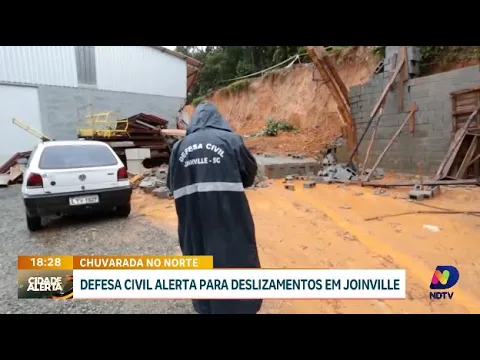 Fortes chuvas causam desabamento de muro e deixam trabalhadores feridos em Joinville