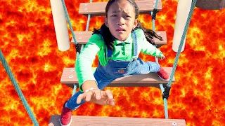 Andrea Eva and Wendy's Playground Turns Into Lava!
