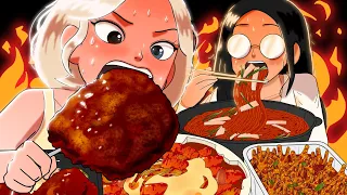 케이팝 아이돌 연습생 매운 음식 먹방
