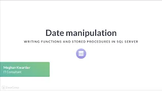 SQL Server Tutorial Date manipulation