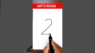 How to draw parrot with number 2