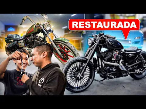 Video Thumbnail: Le regalo la moto de sus sueños a mi amigo (Modificando Harley Davidson en 7 días)