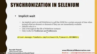 Selenium Day 12 Synchronization Implicit and Explicit Waits