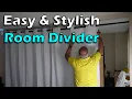 Curtain room divider studio backdrop with Tension Rod installation
