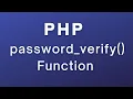 password verify Function