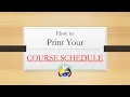How to Print Your Course Schedule