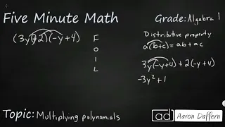 Algebra 1 Multiplying Polynomials