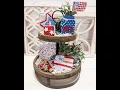 DIY Patriotic Tiered Tray Set with Items I have in my Craft Room