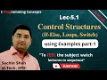 Control Structures in C If-Else While loop For loop Switch case examples in C